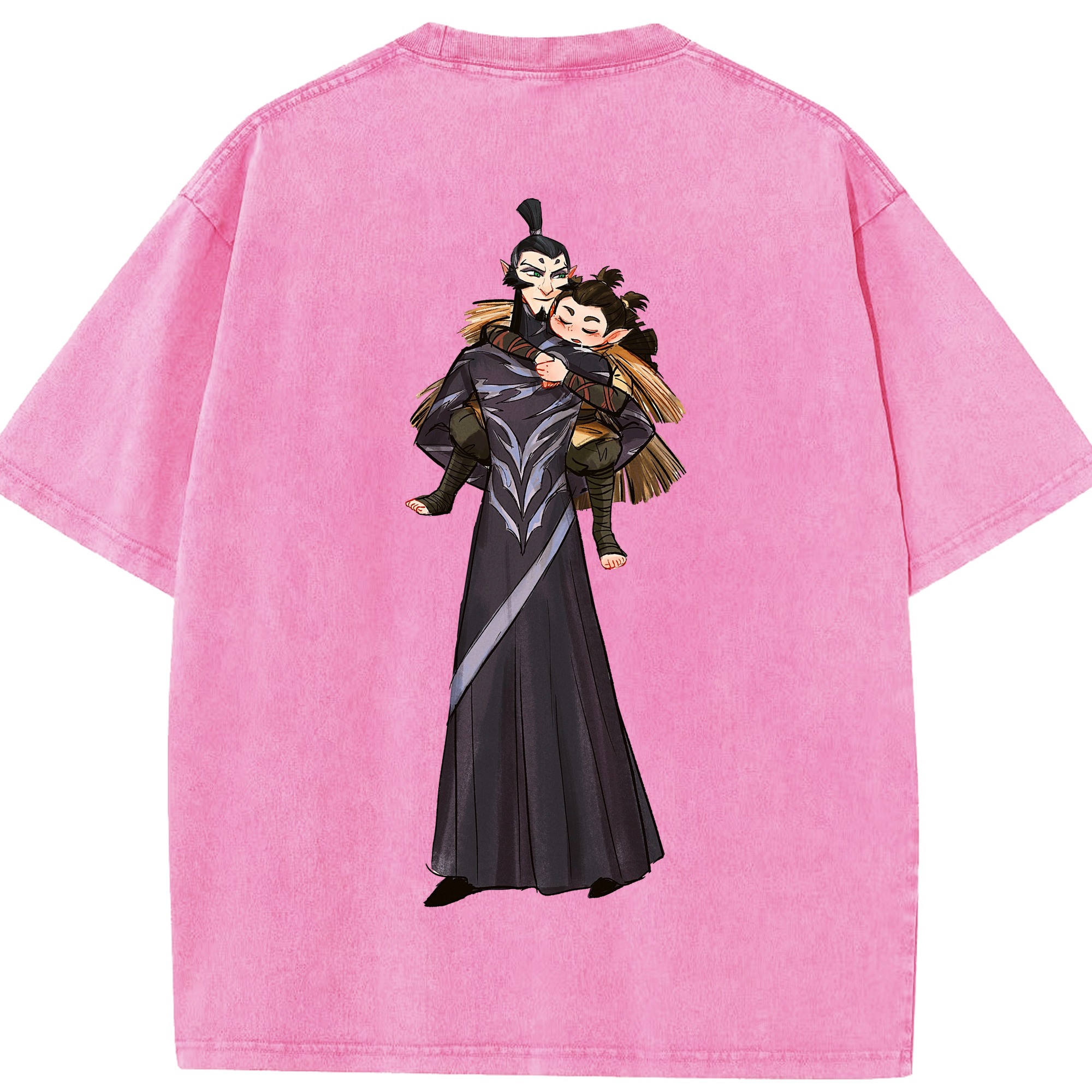 （画像用） Ne Zha 2 ナタ 魔童の大暴れ 綿100% ヴィンテージ風 半袖Tシャツ（背面プリント）
